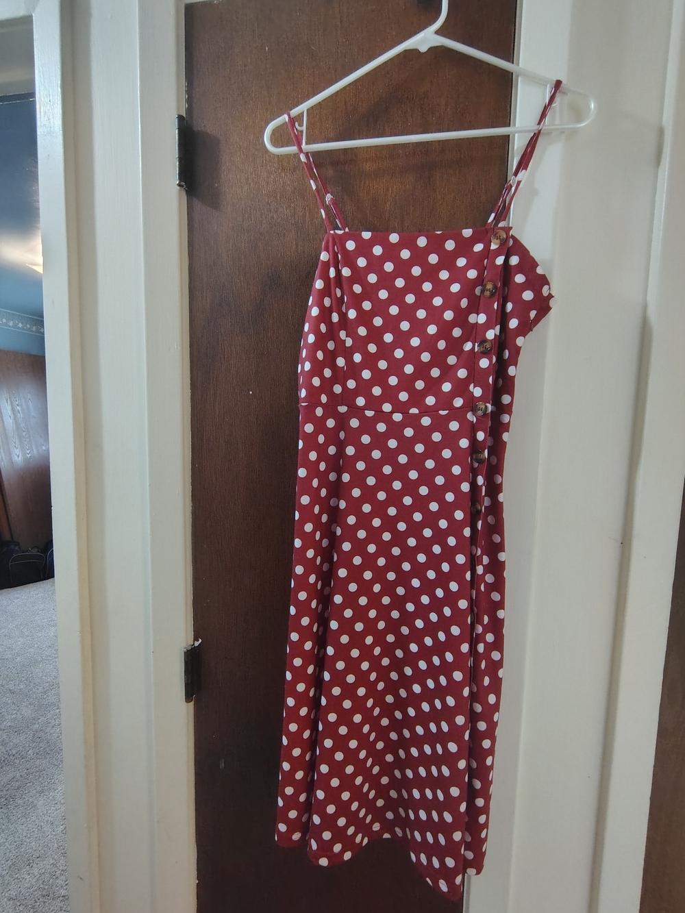 Nicole Miller Red Polka Dot Midi Dress